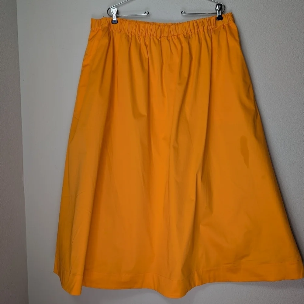 For Love & Lemons Vibrant Orange Women's 2x Midi Skirt Clementine Dazzle 2
